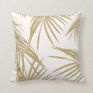 Gold Palm Leaves Dream #1 #tropical Cushion