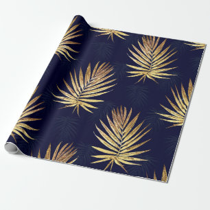 Gold Palm Leaves Navy-Blue Artwork Case-Mate iPhon Wrapping Paper