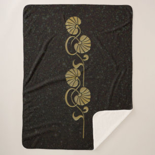 "gold" palm sherpa blanket