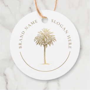 Gold Palm Tree Logo Favour Tags