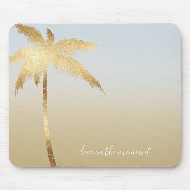 Gold Palm Tree Ombre Mouse Pad (Front)