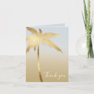 Gold Palm Tree Ombre Thank you Card