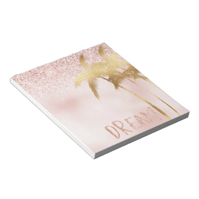 Gold Palm Trees Pink Ombre Glitter Dream      Notepad (Angled)