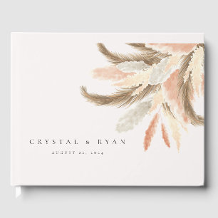 Gold Pampas Grass Wedding Guest C100 Book