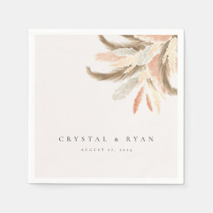 Gold Pampas Grass Wedding Guest Paper C100 Napkin