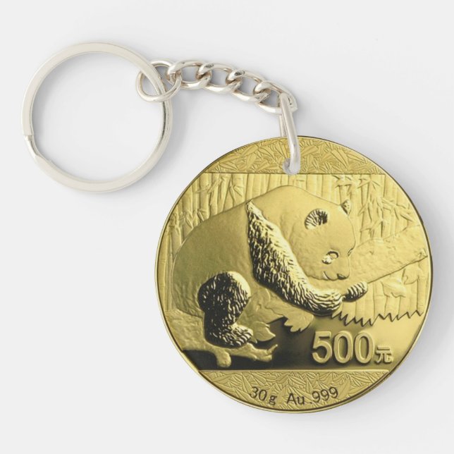 Gold Panda coin Key Ring (Front)