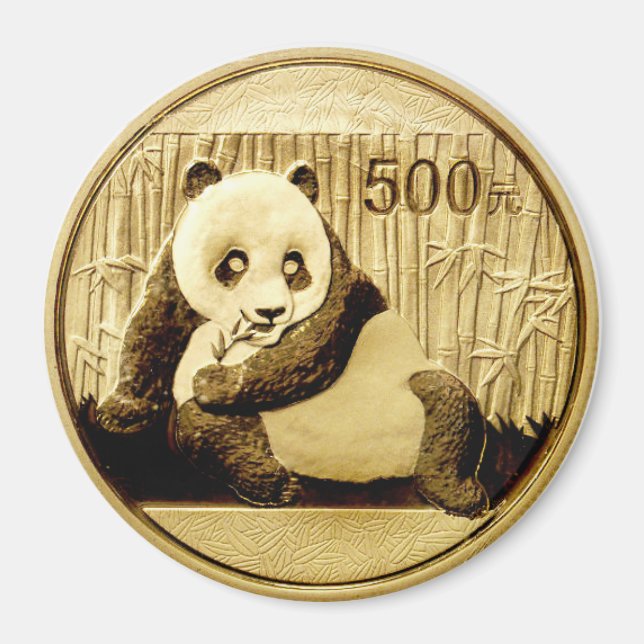 Gold Panda coin Magnet (Front)
