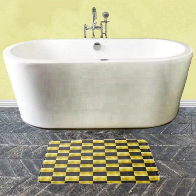 Gold-Paneled-Black-IV Bath Mat (A smart-looking bath mat to give pizzazz to your bathroom decor!)