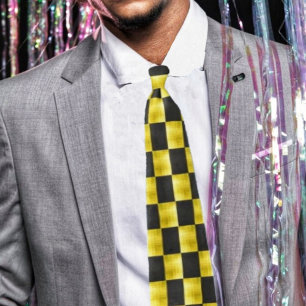 Gold-paneled Black-IV Tie