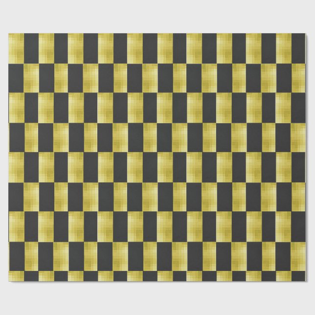 Gold-Paneled Black-IV Wrapping Paper (Flat)