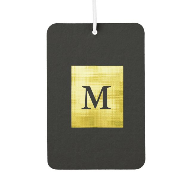 Gold Panelled Black-II Car Air Freshener (Front)