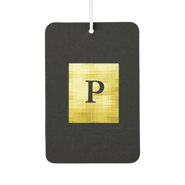 Gold Panelled Black-II Car Air Freshener (Front)