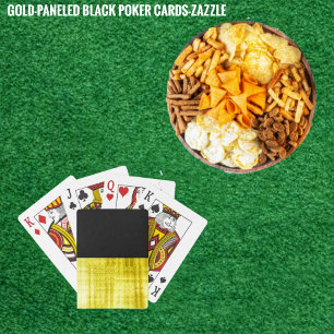 Gold Panelled Black Playing Cards