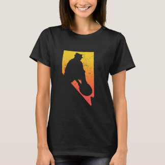 Gold Panner Nevada State Silhouette - Gold Panning T-Shirt