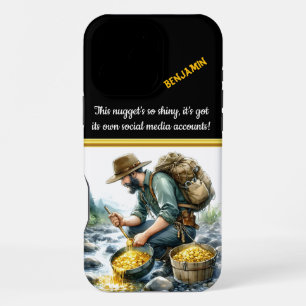 Gold panning adventure at the river's edge iPhone 16 pro max case