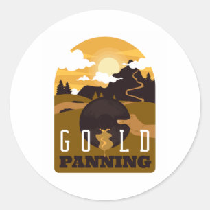 Gold Panning Classic Round Sticker