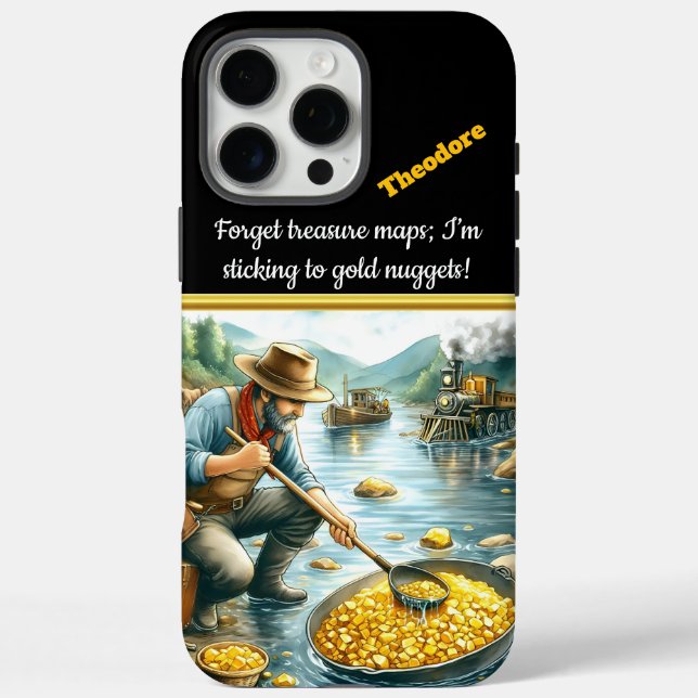 Gold panning in a river during the gold rush era Case-Mate iPhone case (Back)