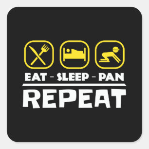 Gold panning prospecting East Sleep Pan Repeat Square Sticker