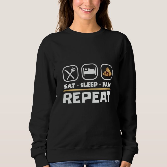 Gold panning prospecting East Sleep Pan Repeat Sweatshirt (Front)
