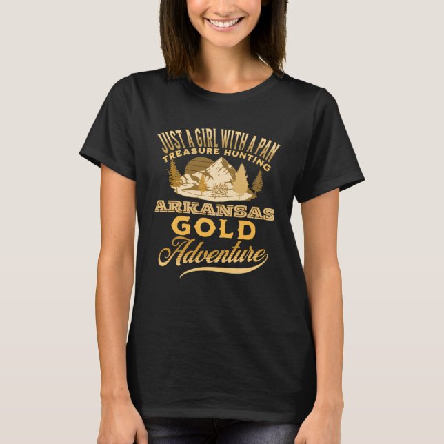 Gold Panning   USA Nugget Love Arkansas Outdoors T-Shirt (Front)