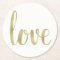 Gold paper coasters, love, foil font