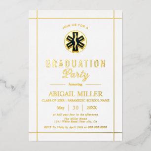 Gold paramedic EMT Class Of 2025 white graduation