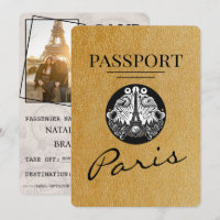 Gold Paris Passport Save The Date