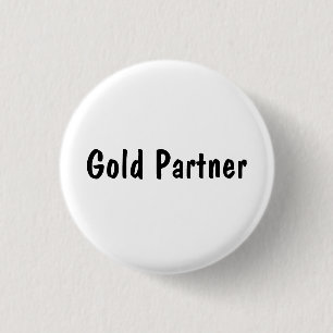 Gold Partner 3 Cm Round Badge