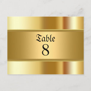 Gold Party table Numbers Postcard