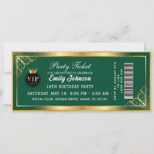 Gold Party Ticket Invitation 2026