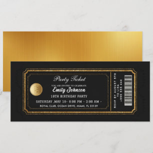 Gold Party Ticket Invitation 2026