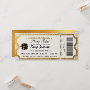 Gold Party Ticket Invitation 2026