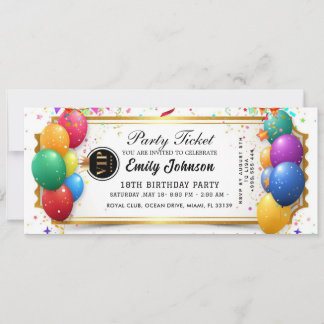 Gold Party Ticket Invitation 2026