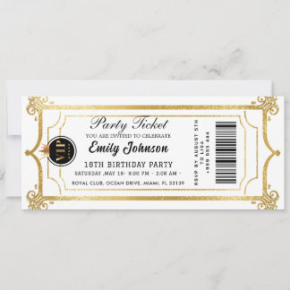 Gold Party Ticket Invitation 2026