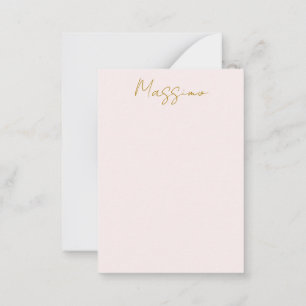 Gold & Pastel Color Calligraphy Elegant Plain Name Card