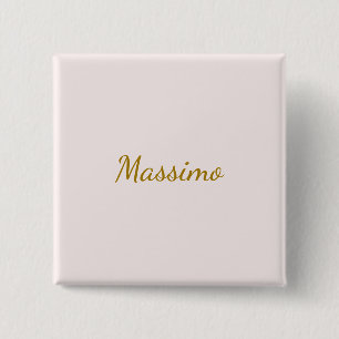 Gold & Pastel Colour Calligraphy Elegant Plain Nam 15 Cm Square Badge