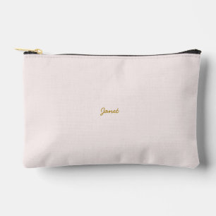 Gold & Pastel Colour Calligraphy Elegant Plain Nam Accessory Pouch