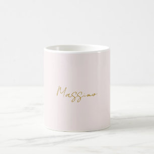 Gold & Pastel Colour Calligraphy Elegant Plain Nam Coffee Mug