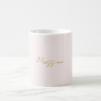 Gold & Pastel Colour Calligraphy Elegant Plain Nam Coffee Mug