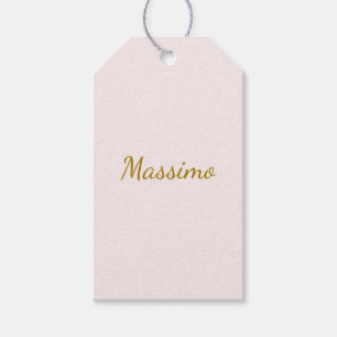 Gold & Pastel Colour Calligraphy Elegant Plain Nam Gift Tags