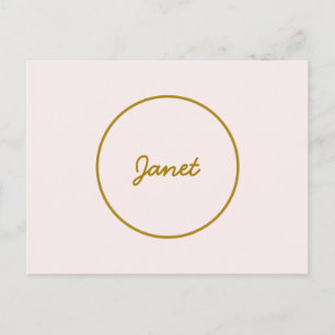 Gold & Pastel Colour Calligraphy Elegant Plain Nam Holiday Postcard