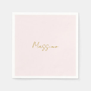 Gold & Pastel Colour Calligraphy Elegant Plain Nam Napkin