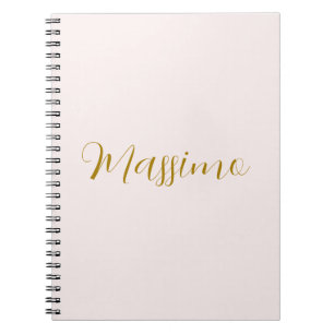 Gold & Pastel Colour Calligraphy Elegant Plain Nam Notebook