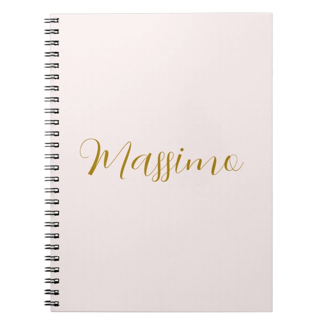Gold & Pastel Colour Calligraphy Elegant Plain Nam Notebook (Front)