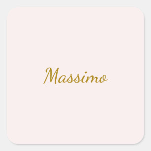 Gold & Pastel Colour Calligraphy Elegant Plain Nam Square Sticker