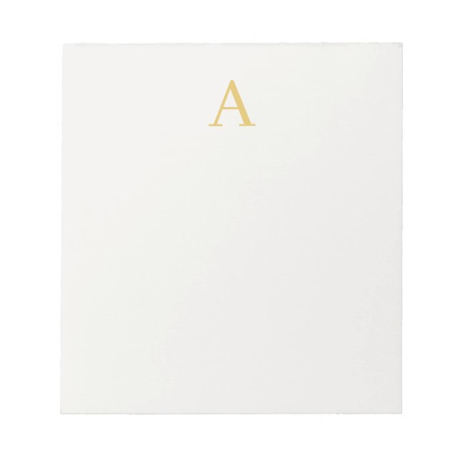 Gold & Pastel Colour Monogram Professional Initial Notepad (Front)