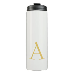 Gold & Pastel Colour Monogram Professional Initial Thermal Tumbler
