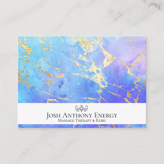 *~* Gold Pastel Nebula Galaxy Universe Aqua AP3 Bu Business Card (Front)