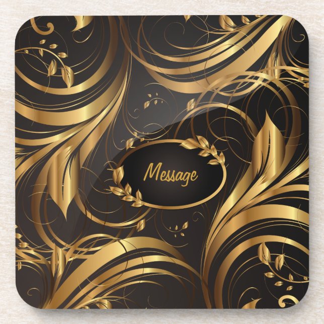 Gold Pattern 1 Coaster (Front)