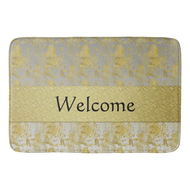 Gold Pattern Bath Mat (Front)